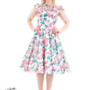Bright Pink Rose Floral Swing Dress
