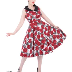 Red Rose Swing Dress