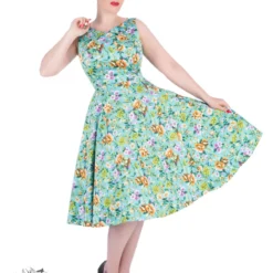 Turquoise Camillia Swing Dress