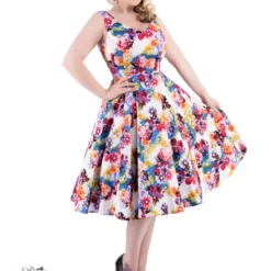 50s Georgina Floral Swing Dress