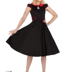 Black Peter Pan Collar Swing Dress