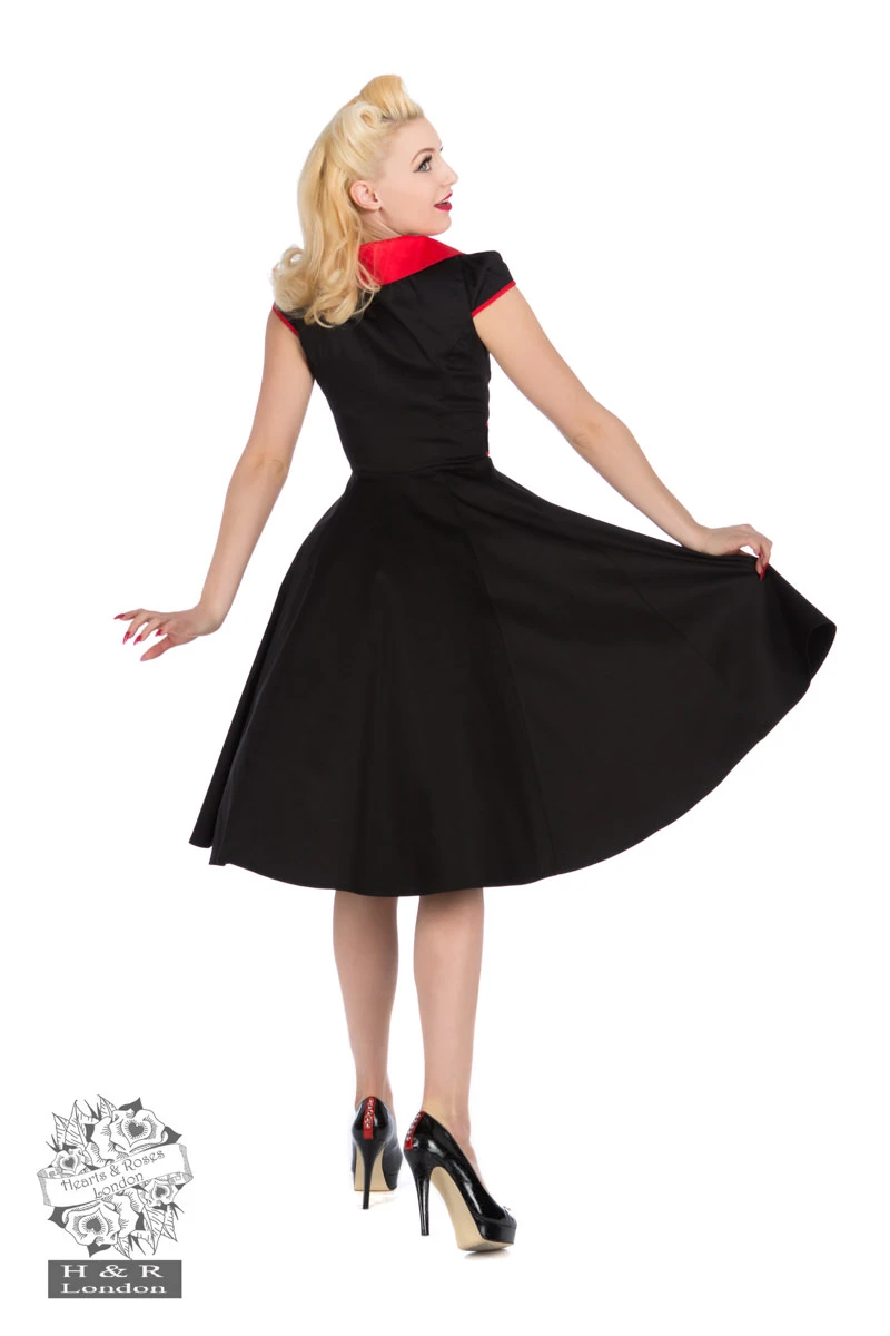 Black Peter Pan Collar Swing Dress - Image 2