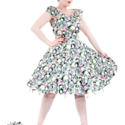 50s Wild Rose Kitsch Floral Dress