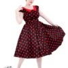 Black Red Large Polka Dot Swing Dress
