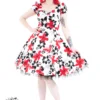 Red Hardy Geraniums Tea Dress