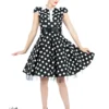 Black White Big Polka Dot Long Dress