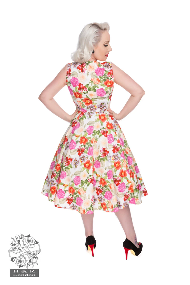 50s Adelise Roses Swing Dress - Image 2
