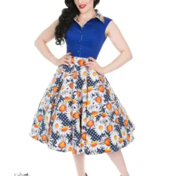 Sand Blue Dune Sunflower Swing Dress