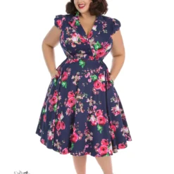 Midnight Garden Floral Tea Dress