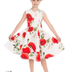 Opium Poppy Floral Kids Dress