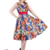 Royal Blue 50s Georgina Floral Swing Dress