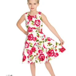 Girls Sweet Rose Swing Dress