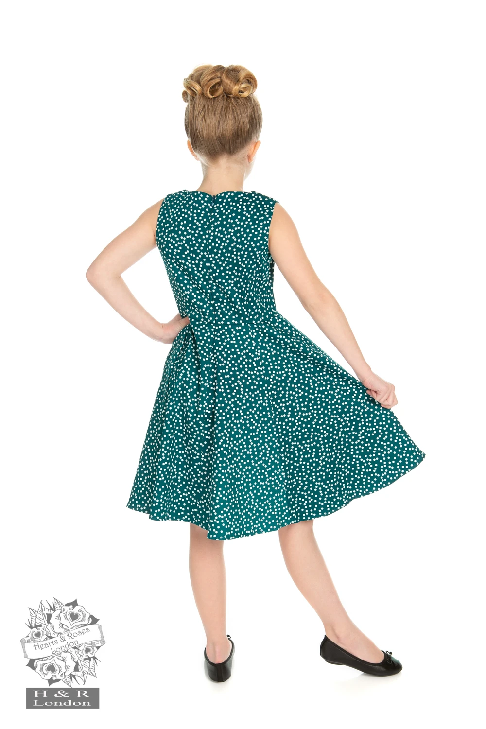 Girls La Rosa Dotty Swing Dress - Image 2