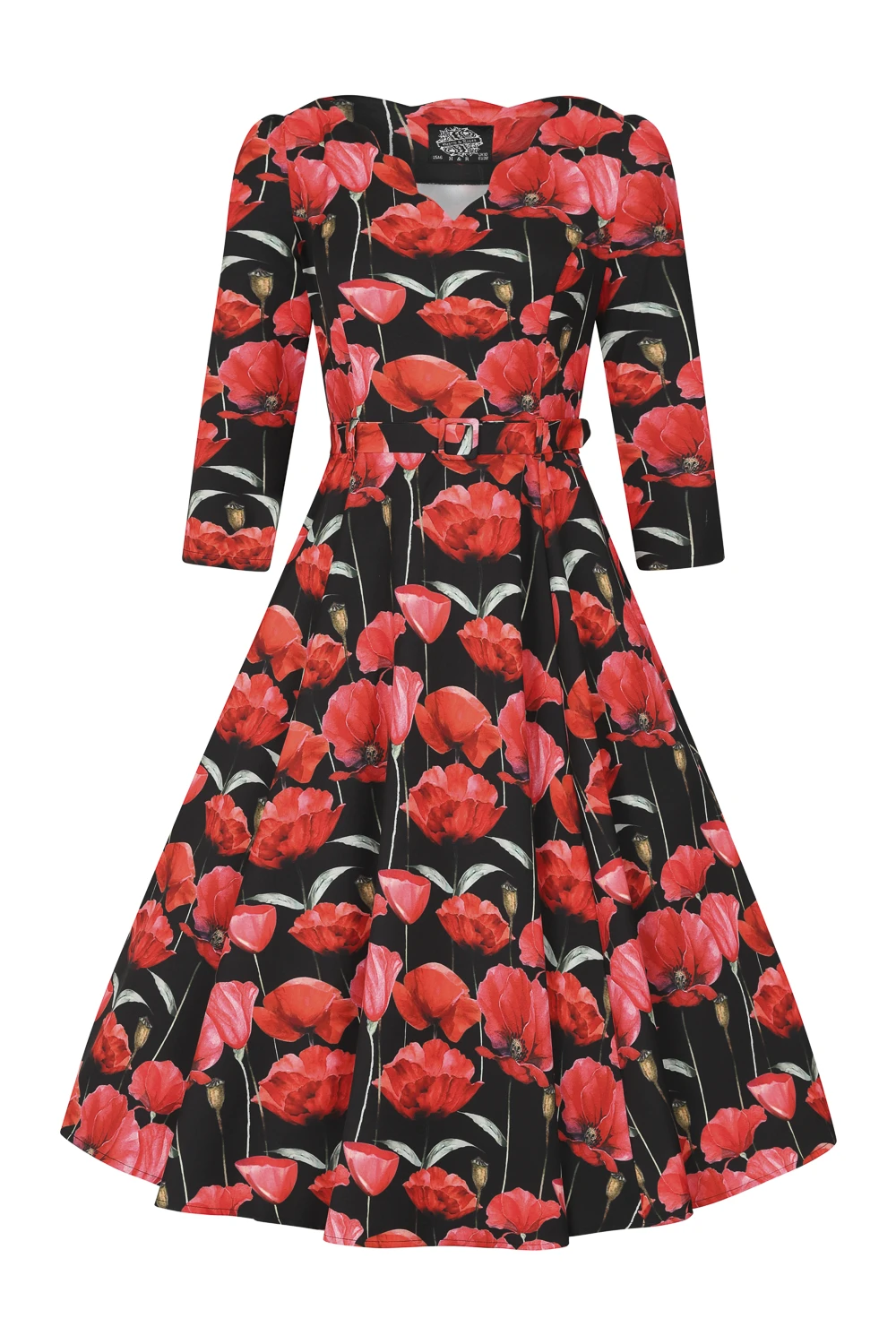 Sweet Poppy Swing Dress In Black - Image 3