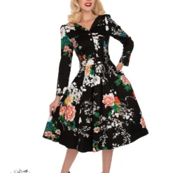 White Iris Floral Swing Dress