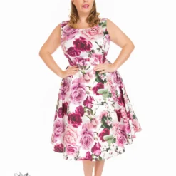 Alice Floral Swing Dress In Plus Size