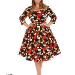 Delia Floral Swing Dress In Plus Size