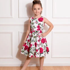 Hazel Floral Swing Dress In Kids