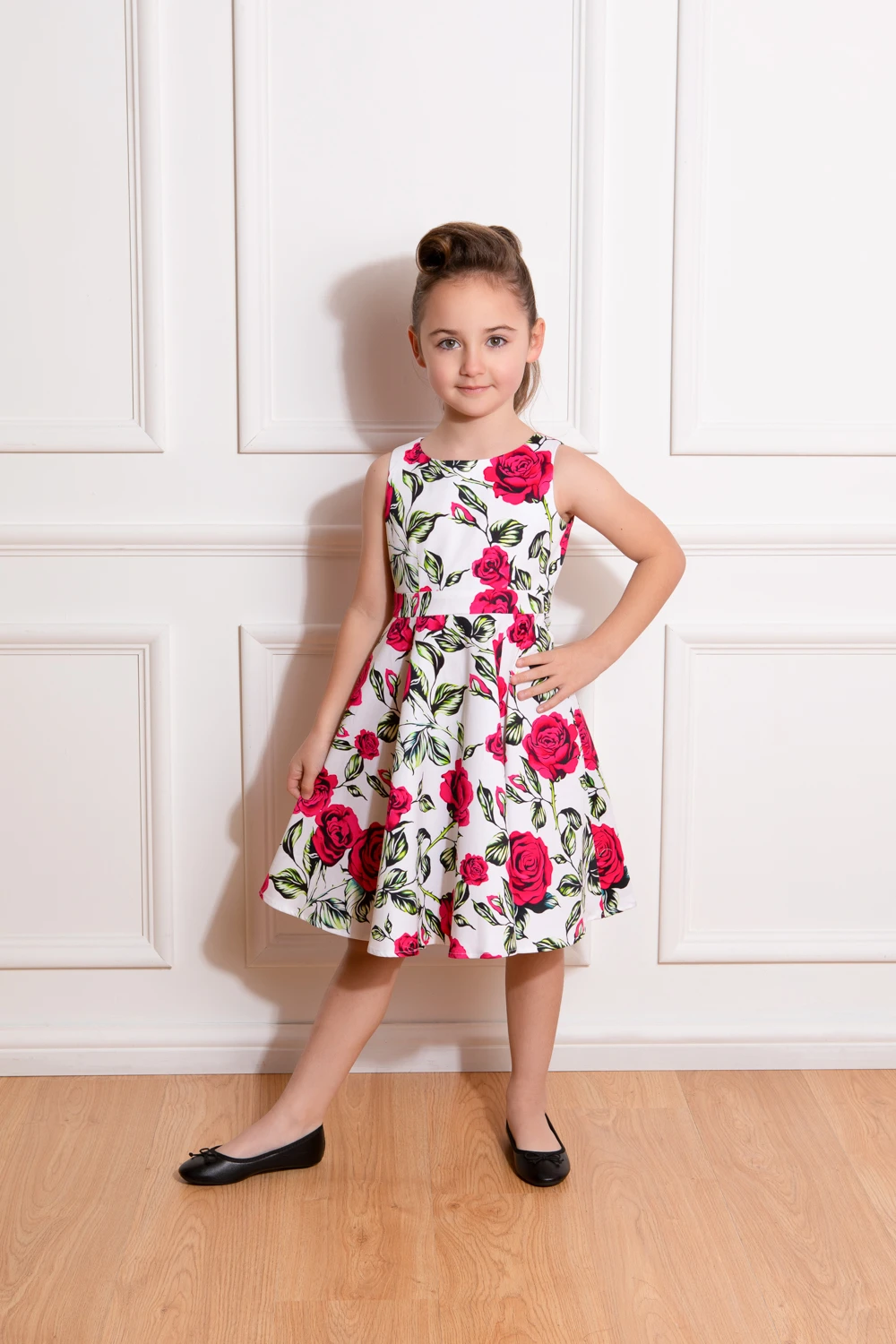 Hazel Floral Swing Dress In Kids