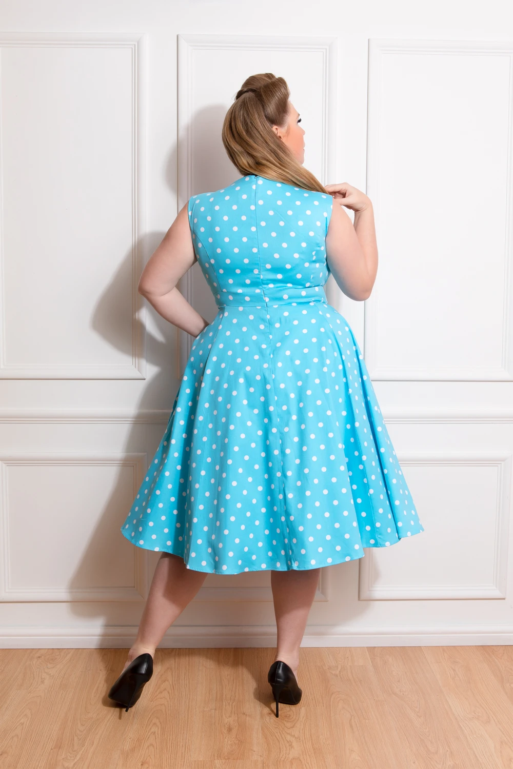 Ruth Polka Dot Swing Dress In Plus Size - Image 2