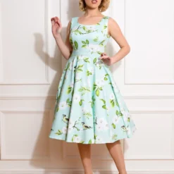 Andrea Floral Swing Dress In Plus Size