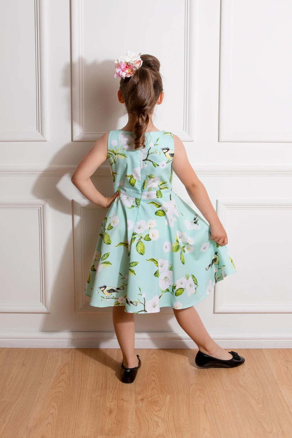 Girls Andrea Floral Swing Dress - Image 2