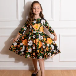 Tessa Floral Swing Dress In Kids