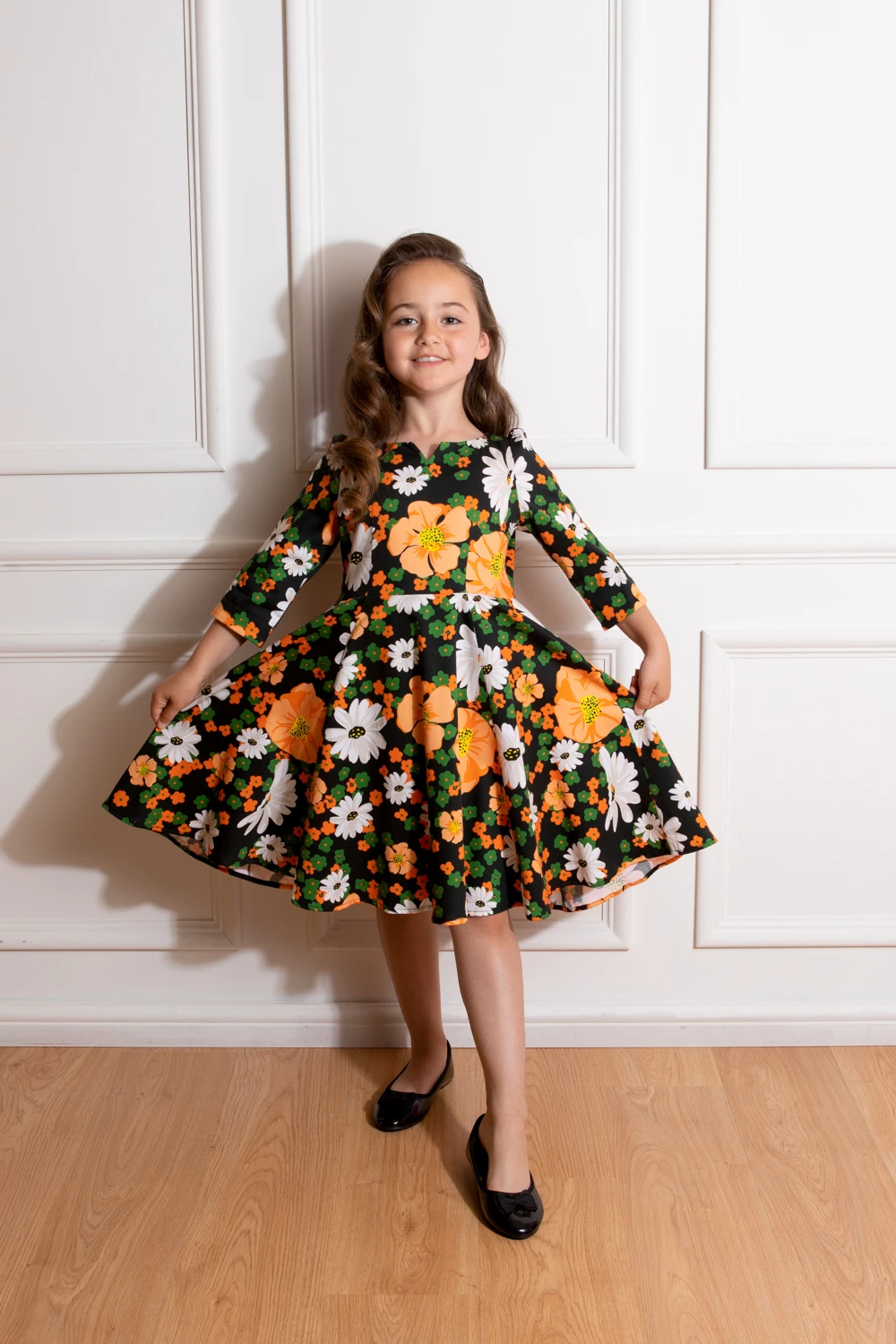 Tessa Floral Swing Dress In Kids