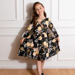Eleanor Floral Swing Dress In Kids