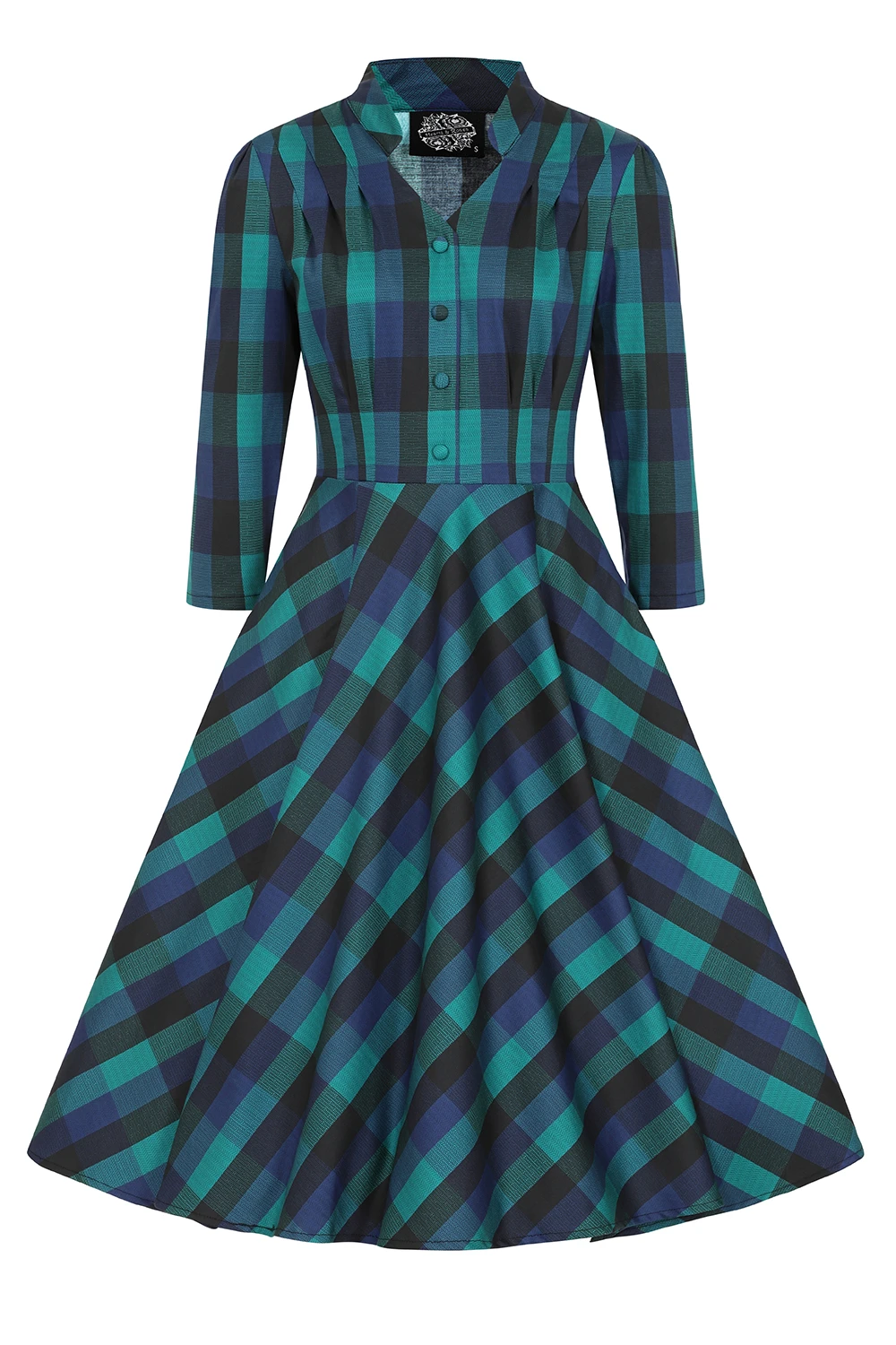 Louisa Check Swing Dress In Plus Size - Image 3