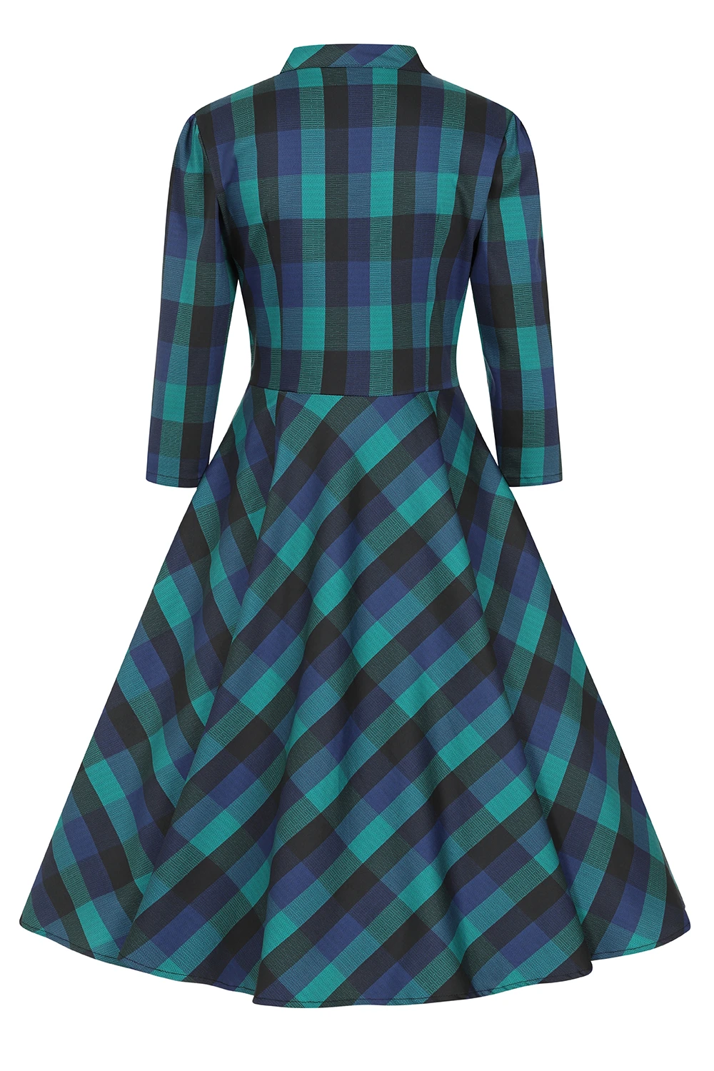 Louisa Check Swing Dress In Plus Size - Image 4