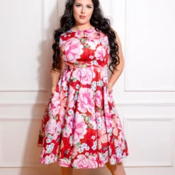 Charlie Floral Swing Dress In Plus Size