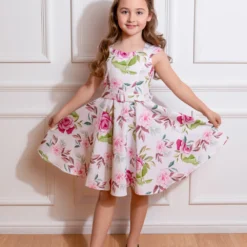 Lexi Floral Swing Dress In Kids