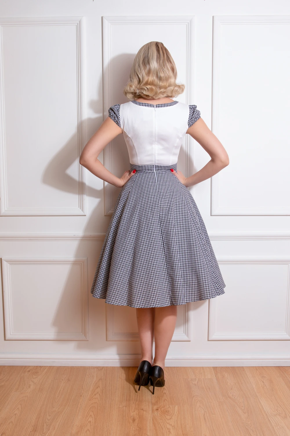 Chelsea Check Swing Dress In Black - Image 2