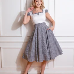 Chelsea Check Swing Dress In Black