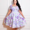 Erin Floral Swing Dress In Plus Size