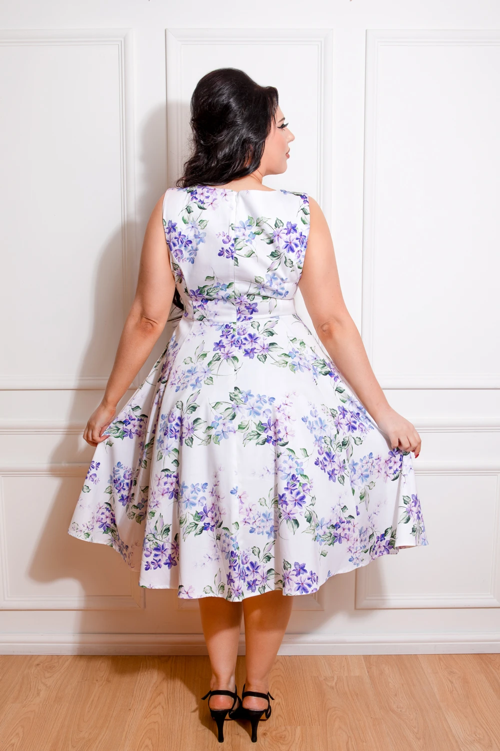 Tasha Floral Swing Dress In Plus Size - Image 2