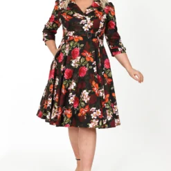 Kali Floral Swing Dress In Extended Sizing