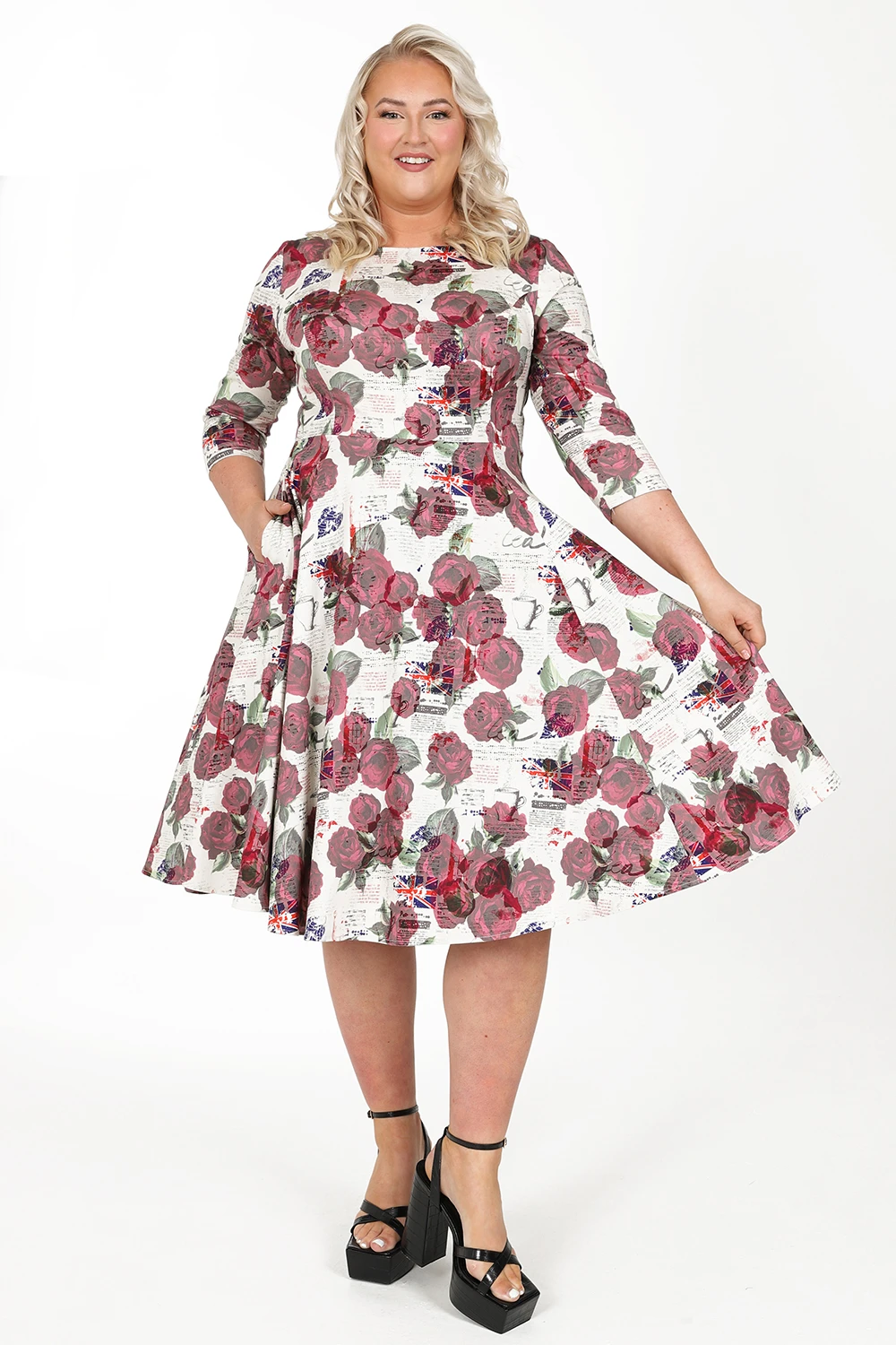 Tilly Tea Party Swing Dress In Extended Sizing