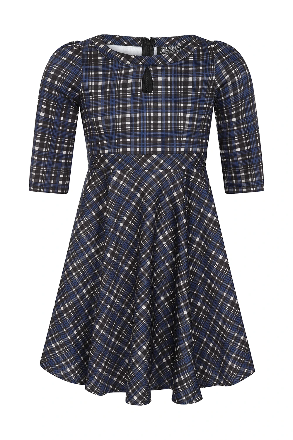 Anna Check Swing Dress In Kids - Image 3