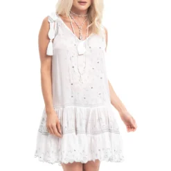 Pranella Bari Dress White-Silver