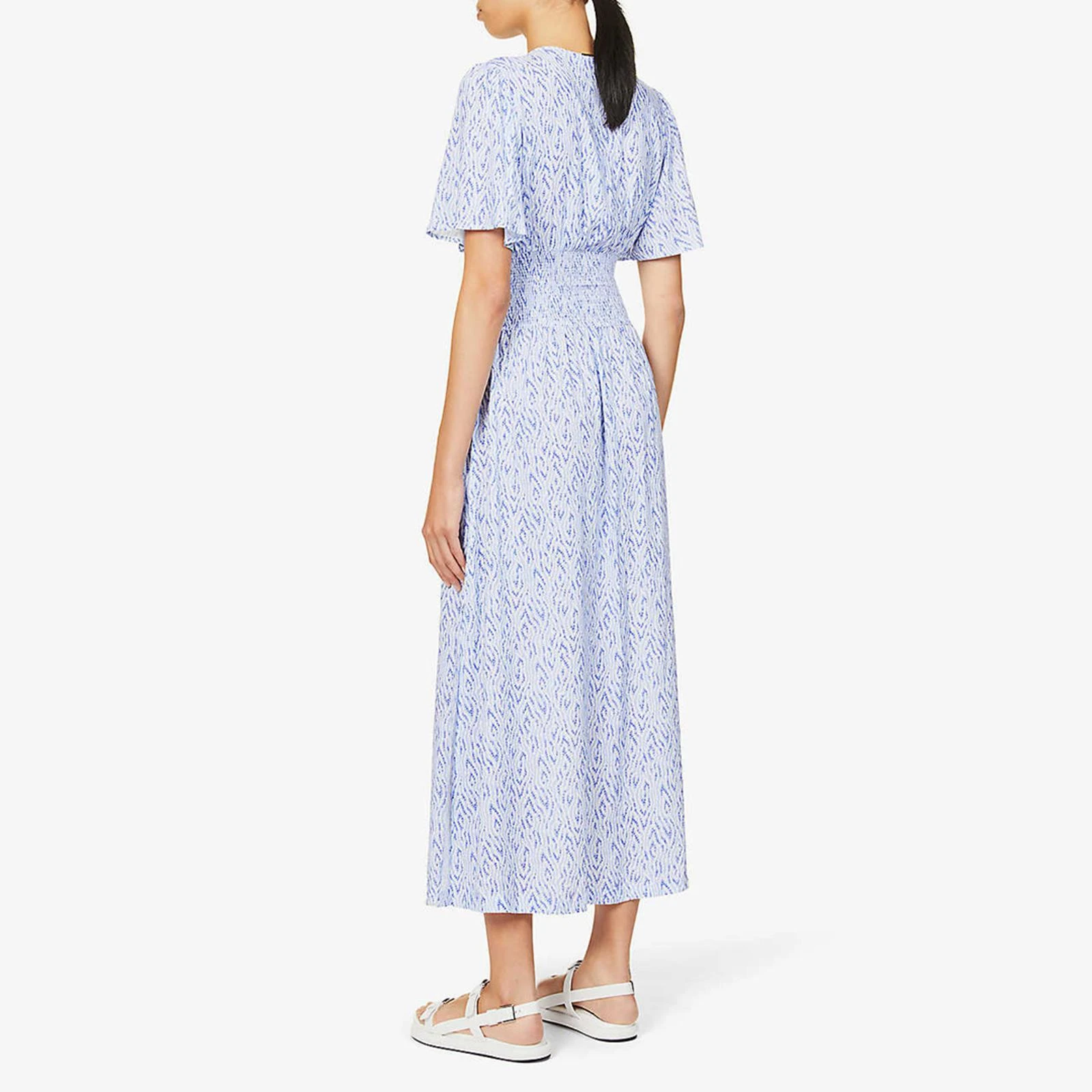 Heidi Klein Blue Periwinkle Embers Angel Sleeve Maxi Dress - Image 3