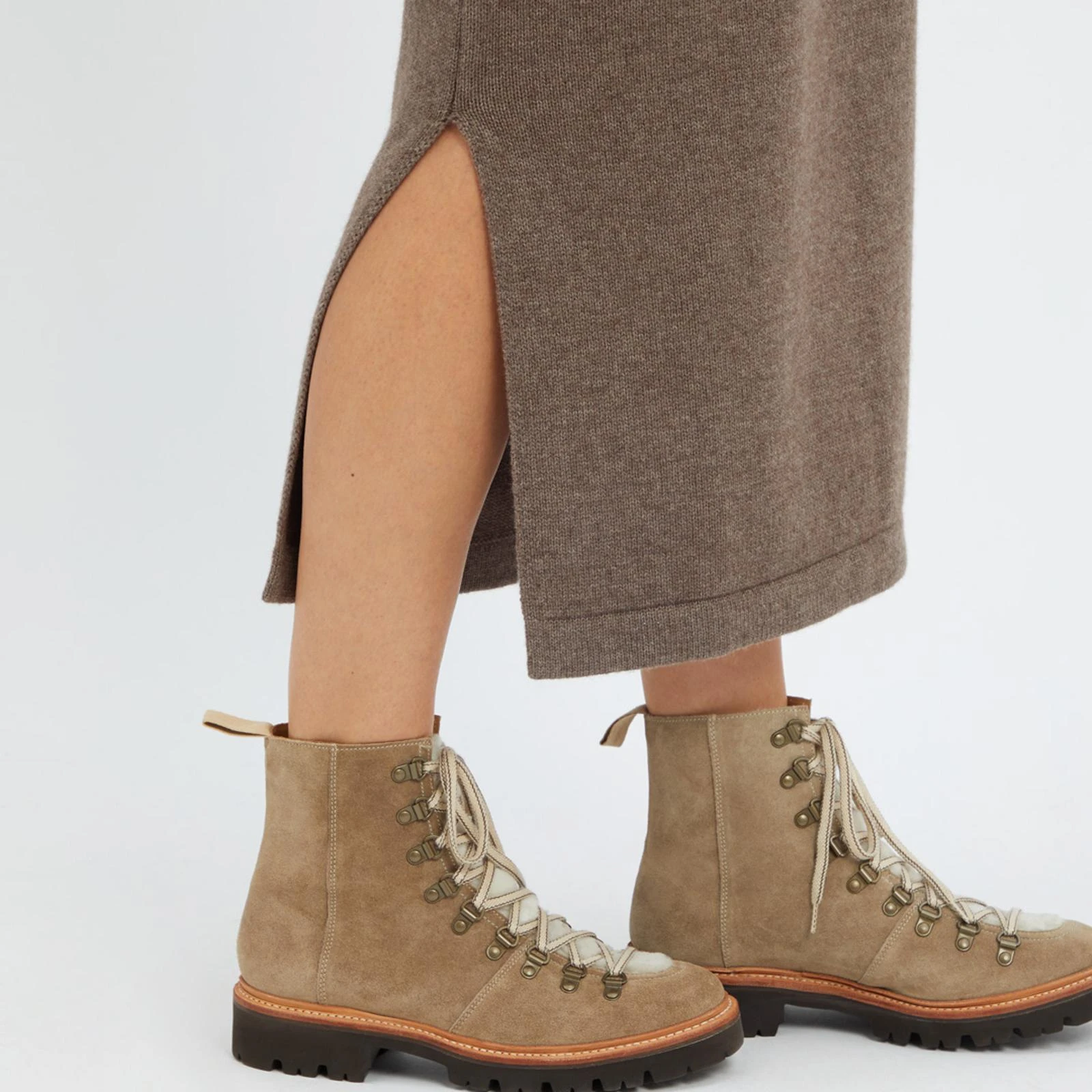 N°· Eleven Mushroom Cashmere Blend Knitted Dress - Image 3