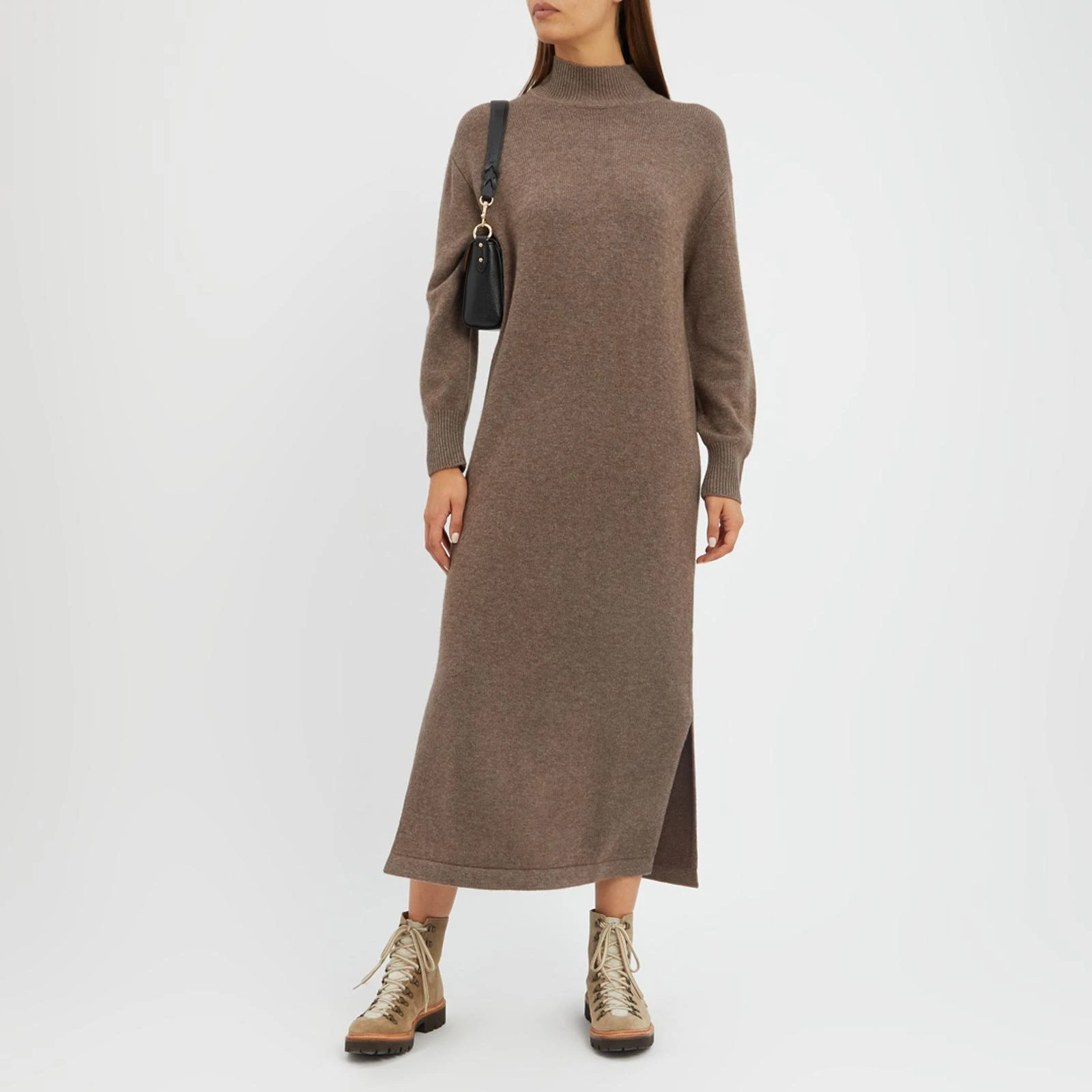N°· Eleven Mushroom Cashmere Blend Knitted Dress - Image 5
