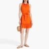 Heidi Klein Orange Ruffle-Trimmed Woven Mini Dress