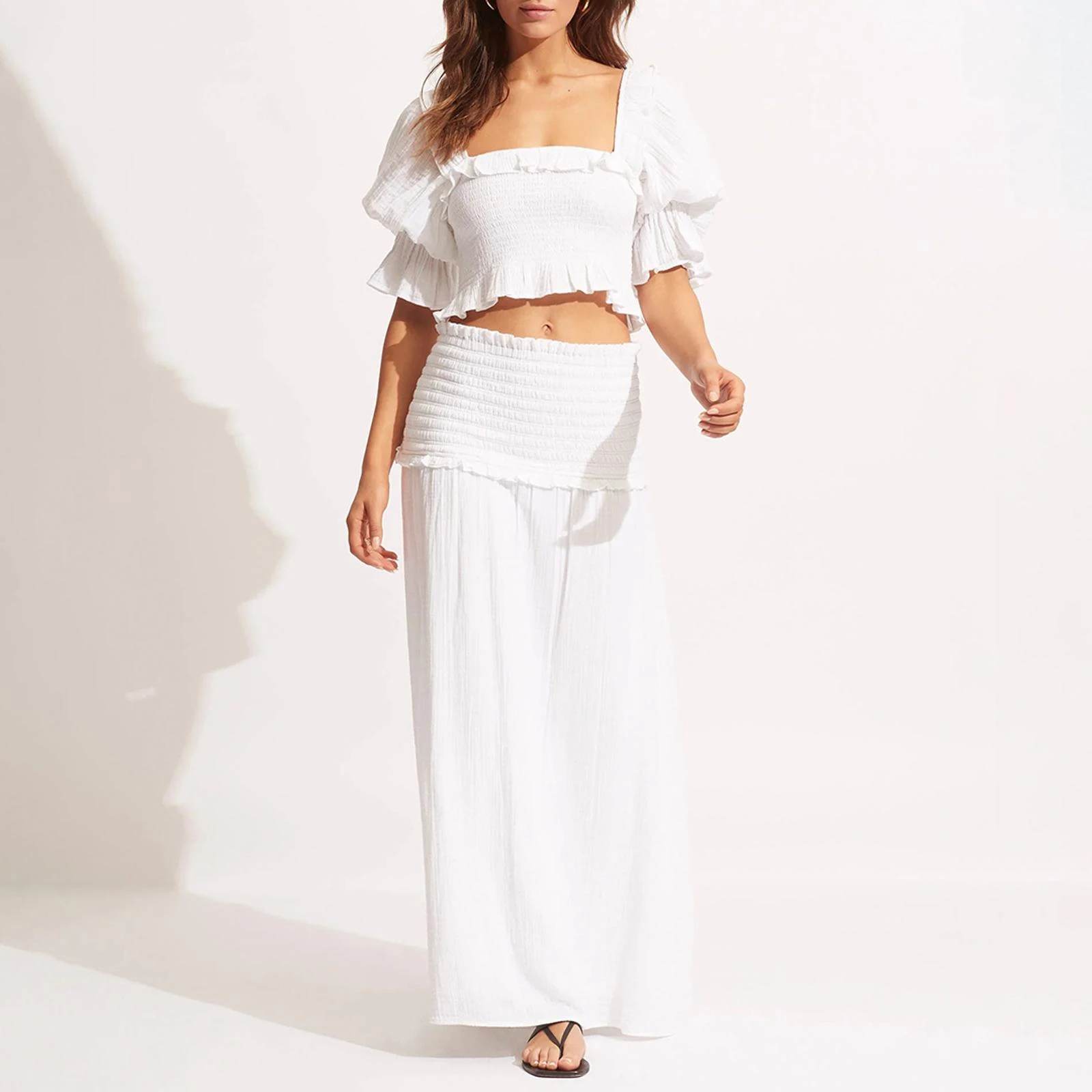 Seafolly White Caspian Strapless Dress/Skirt