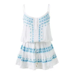 Melissa Odabash White & Aqua Karen Dress