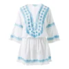 Melissa Odabash White & Aqua Martina Dress