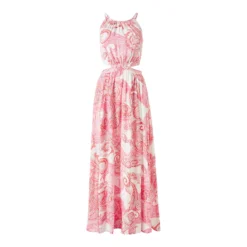 Melissa Odabash Pink & White Arabella Duchess Maxi Dress
