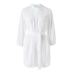 Melissa Odabash White Barrie Broderie Anglaise Cotton Dress